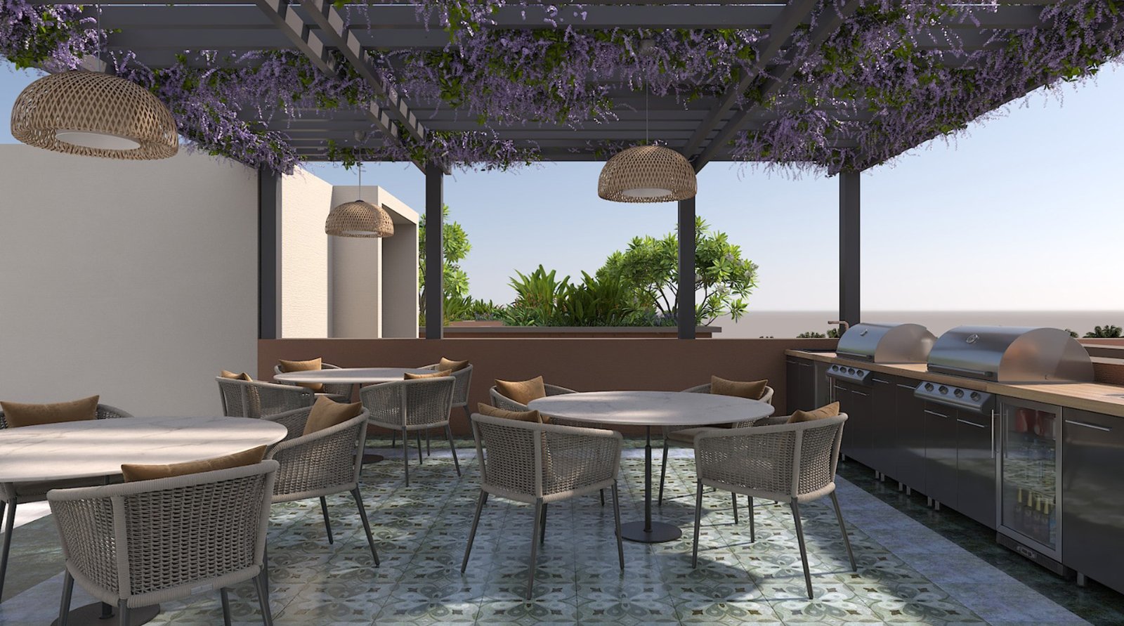 Terrace party area and BBQ