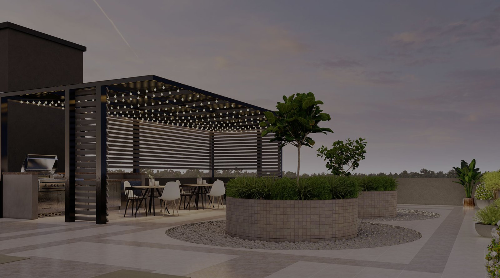 Reflexology Pathway and Rooftop party area 